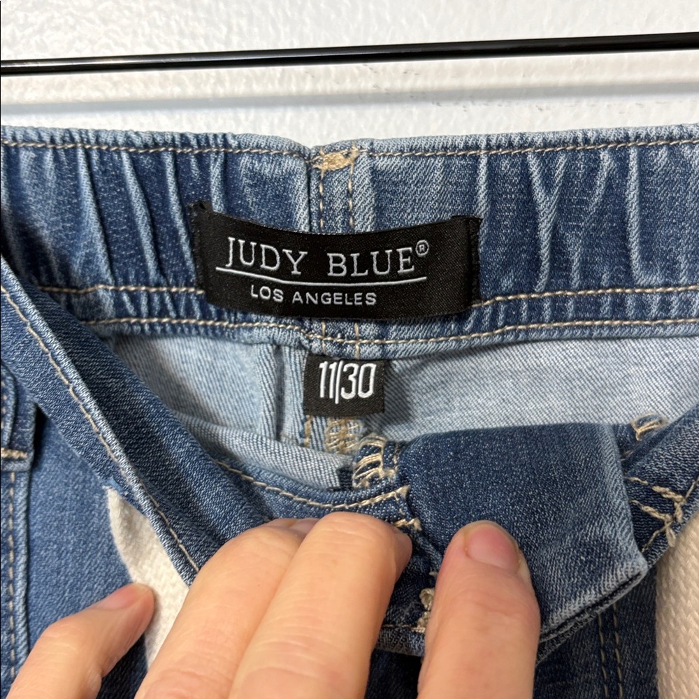 Judy Blue Light Blue Drawstring Denim Joggers - Picture 3 of 5